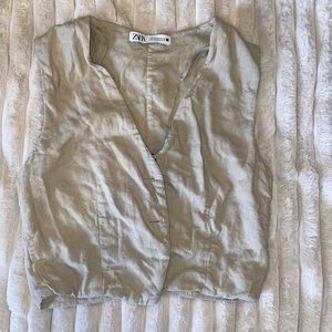 Zara sand linen vest
